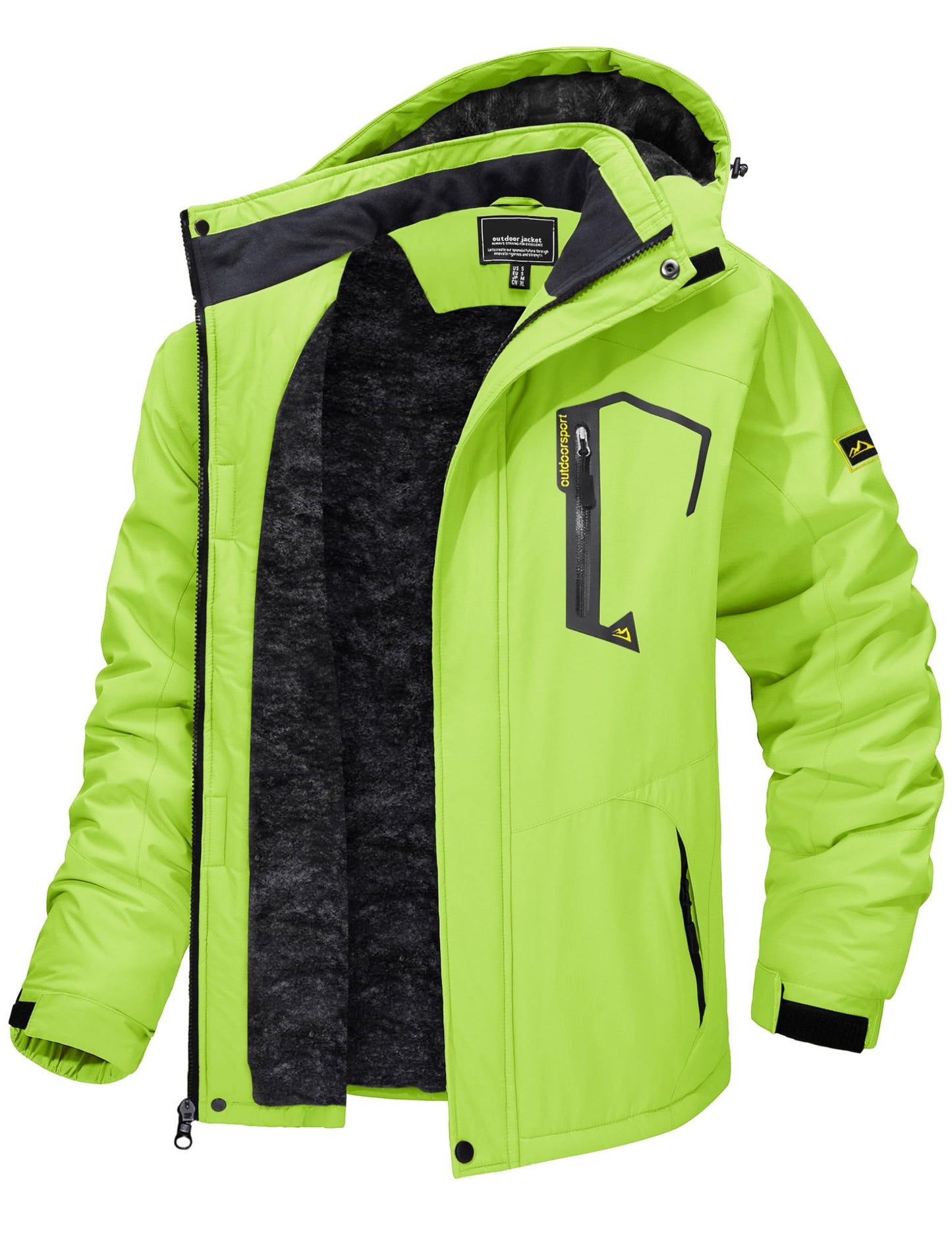 TACVASEN Men's Winter Skiing Jackets Water Resistant Fleece Coats Insulated Thermal Snowboard Jacket Parka Raincoat with Hood