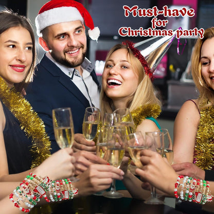 Bovemee 8pcs Christmas Bracelets For Women Gifts Merry Christmas In July Decorations Holiday Party Favors Stocking Stuffers Crafts Jewelry Bracelet