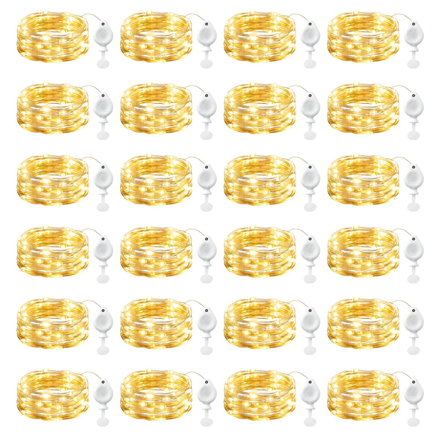 Brightown 14 Pack LED Fairy Lights Battery Operated String Lights, 7ft 20LED Waterproof Silver Wire String Lights, Firefly Starry Moon Lights for Mason Jars DIY Christmas Wedding Party Bedroom