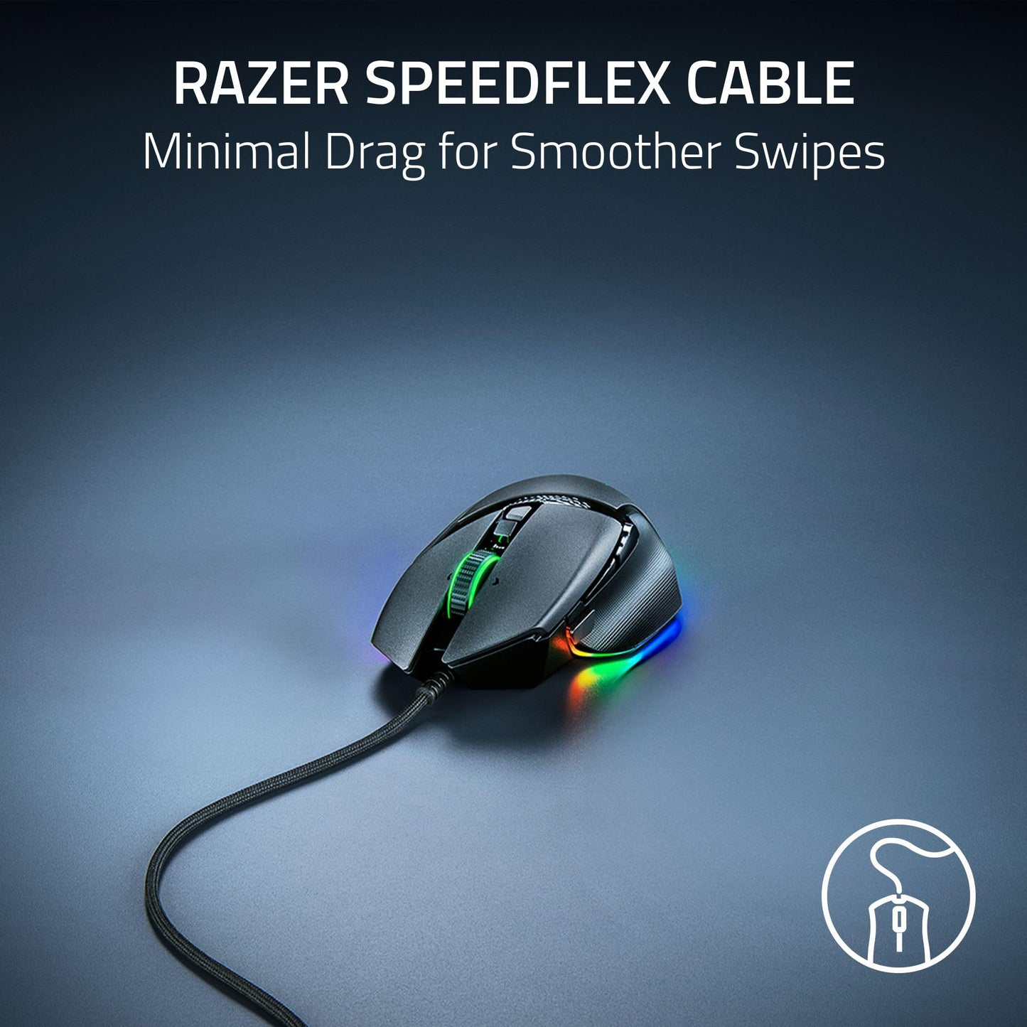 Razer Basilisk V3 35K Wired Ergonomic Gaming Mouse : HyperScroll Tilt Wheel - 35K DPI Optical Sensor Gen 2-13 Customizable Controls - Chroma RGB - Optical Switches Gen 3 - Speedflex Cable