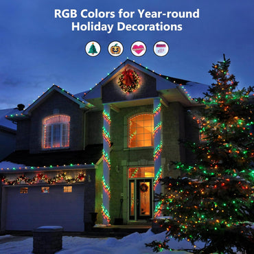 Brizled Color Changing Halloween Lights, 66ft 200 LED RGB Christmas Lights Music Sync, 120+ Modes Remote Dimmable Outdoor Christmas Light, Mini Tree Light Indoor Plugin for Xmas Halloween Party Decor
