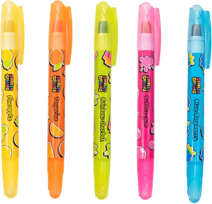 Smelly Gellies - Patented Gourmet Scented Glidewrite Gel Coloring Sticks, Crayons, Highlighters - 5 Count - Gifts for Kids
