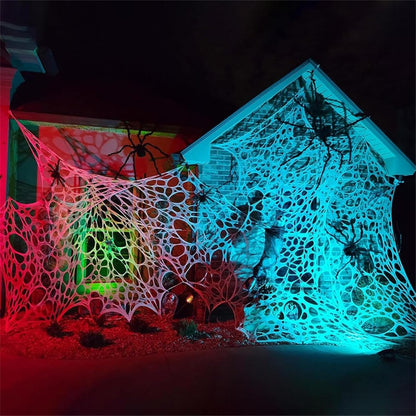 Beef Netting Halloween Spider Webs Decorations,500sqft Stretchy Beef Netting for Halloween Decor, Spooky Spider Web for Haunted House,Decorations Spider Webs Outdoor