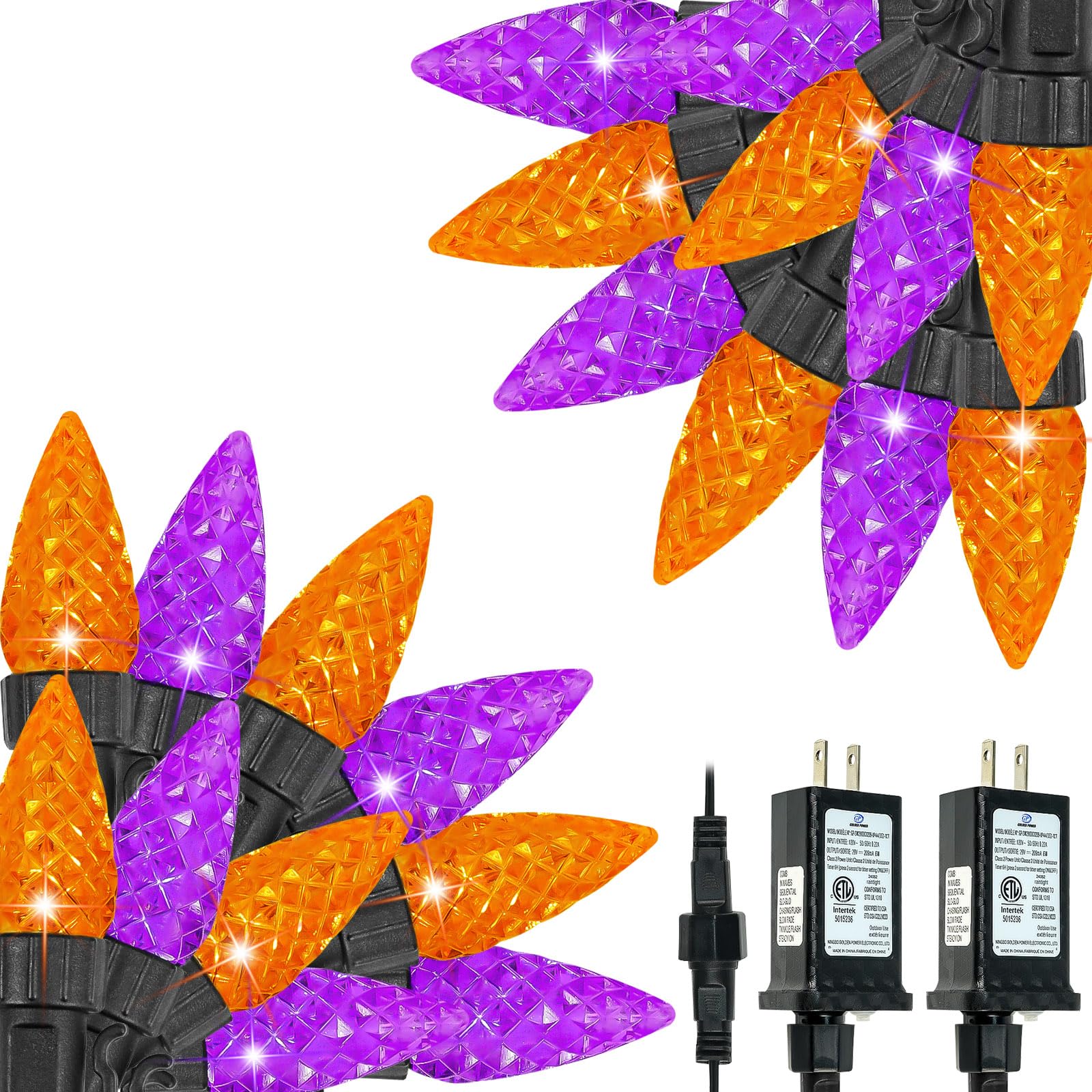 2 Pack C6 Christmas Lights Outdoor Indoor, Total 200 LED 66 FT Connectable Christmas String Lights with Timer & 13 Modes, Waterproof Twinkle Light for Xmas Tree Party Wedding Decorations (Multicolor)