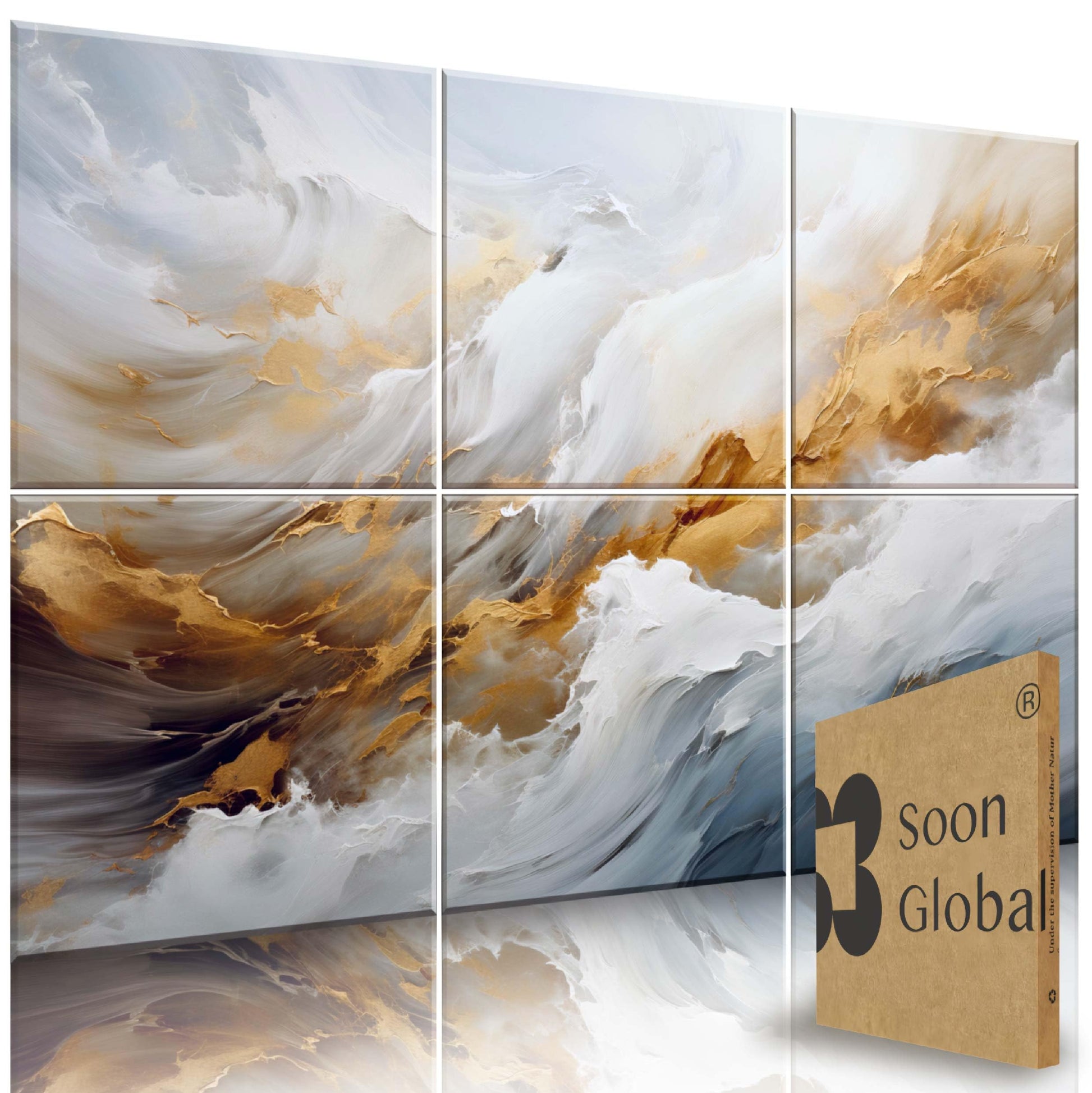 Acoustical Wall Panels, 6-Piece 23.62 X 23.62 Inches Art Acoustic Panels, Decorative Acoustic Panels, Acoustic Wall Panels, Sound Absorbing Wall Art, Arcadian Vortex