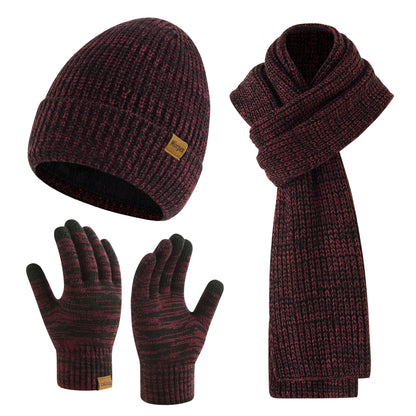 Mens Winter Beanie Hat Touchscreen Gloves Long Scarf 3 Set with Warm Fleece Lined Knit Cap Scarves for Men Women