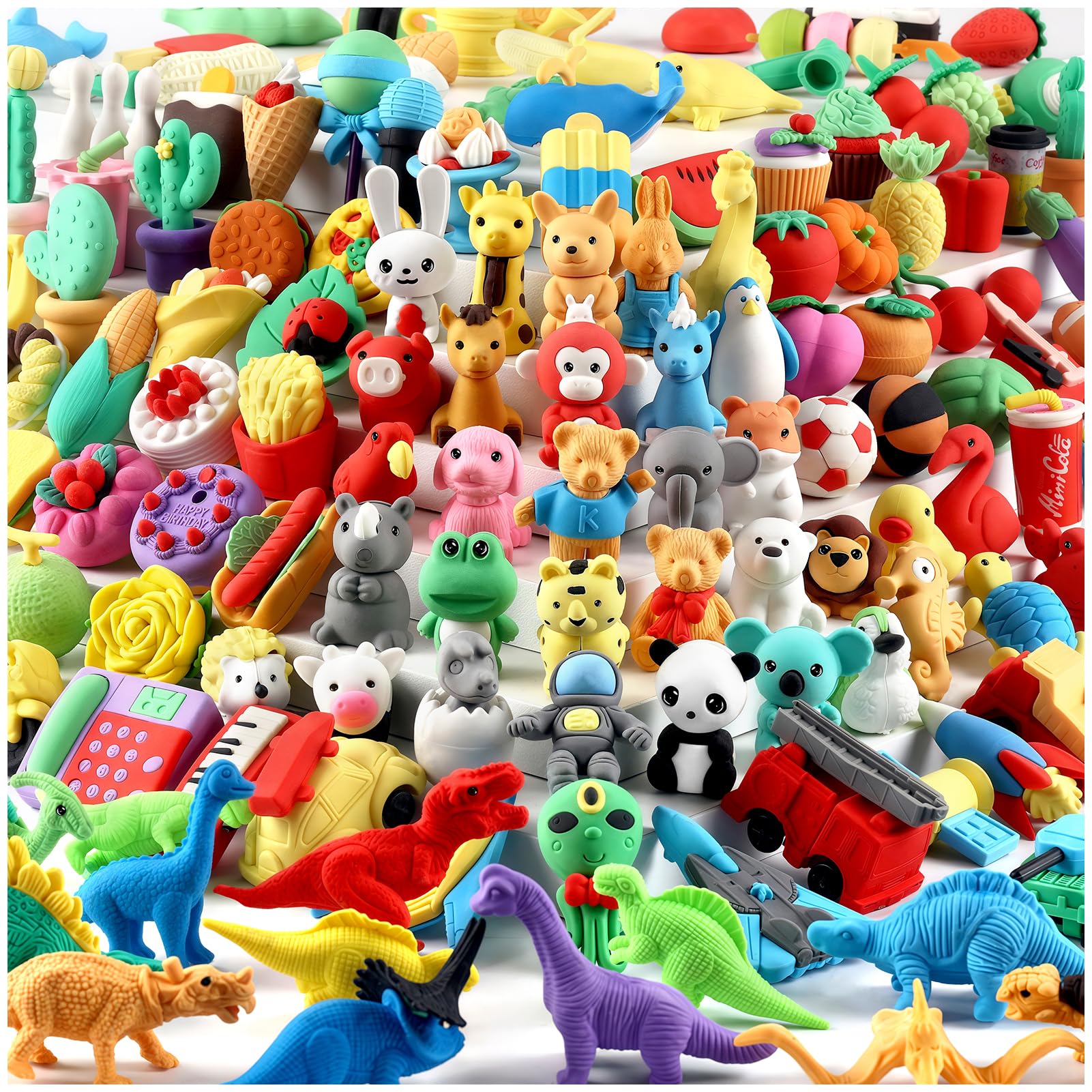 60Pcs Animal Erasers Desk Pets for Kids Animal Pencil Erasers Bulk Puzzle Eraser Toys Gifts for Classroom Prizes,Game Reward,Treasure Box,Easter Egg Fillers,Goodie Bag Stuffers,Party Favors