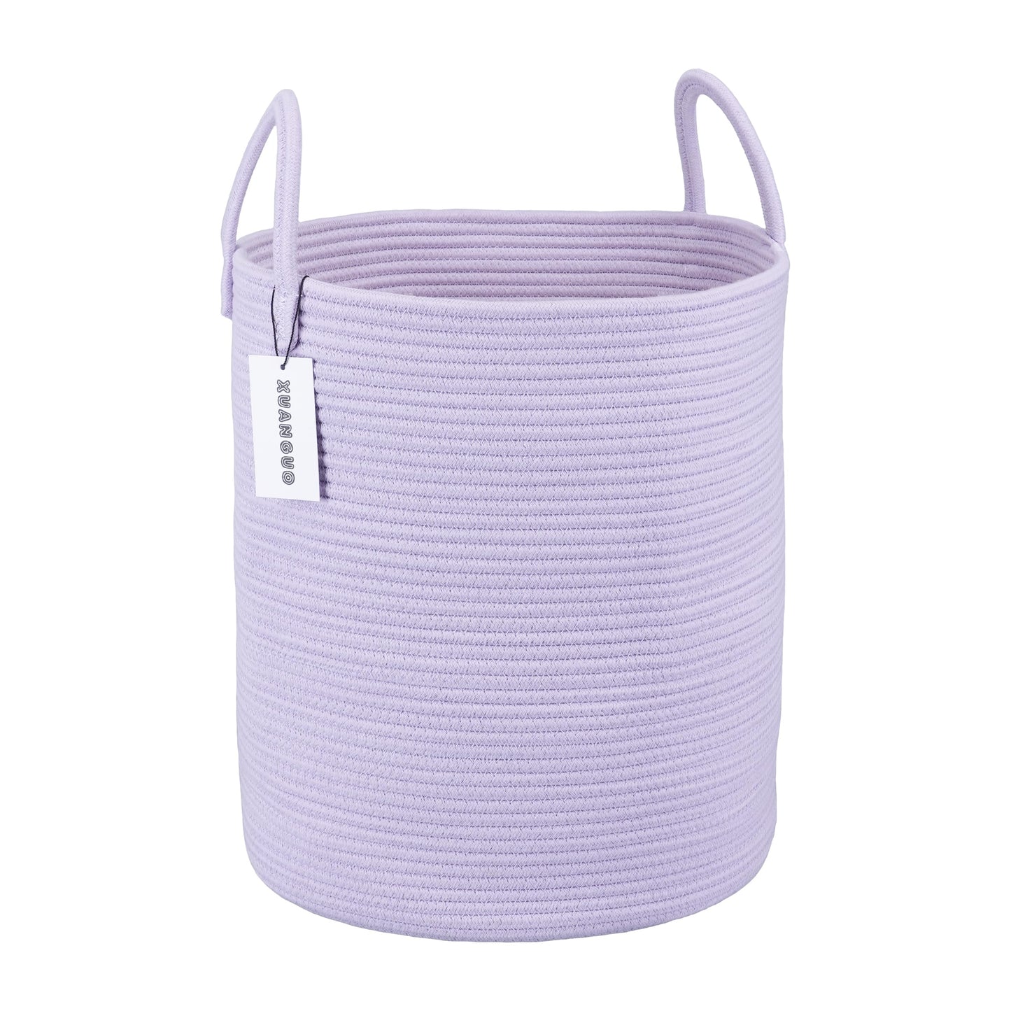 Cotton Rope Laundry Basket Hamper for Girls Kids Baby Nursery Hamper Bin Woven Storage Basket for Living Room Girls room Boho Tall Rope Baskets for Blanket Toys Large light pink