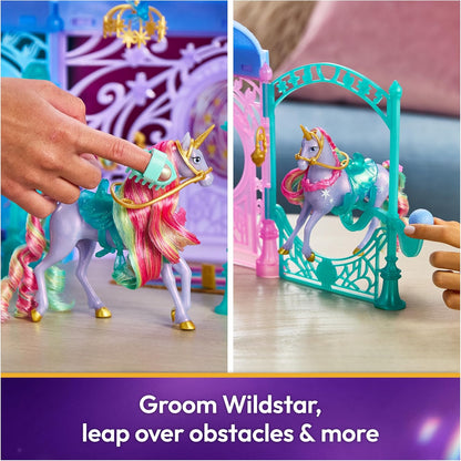 Unicorn Academy, Starglow Fountain & Stable Playset with Wildstar, Lights & Sounds, 24 Accessories, Dolls & Unicorn Toys, Gifts for Girls Ages 4 and up