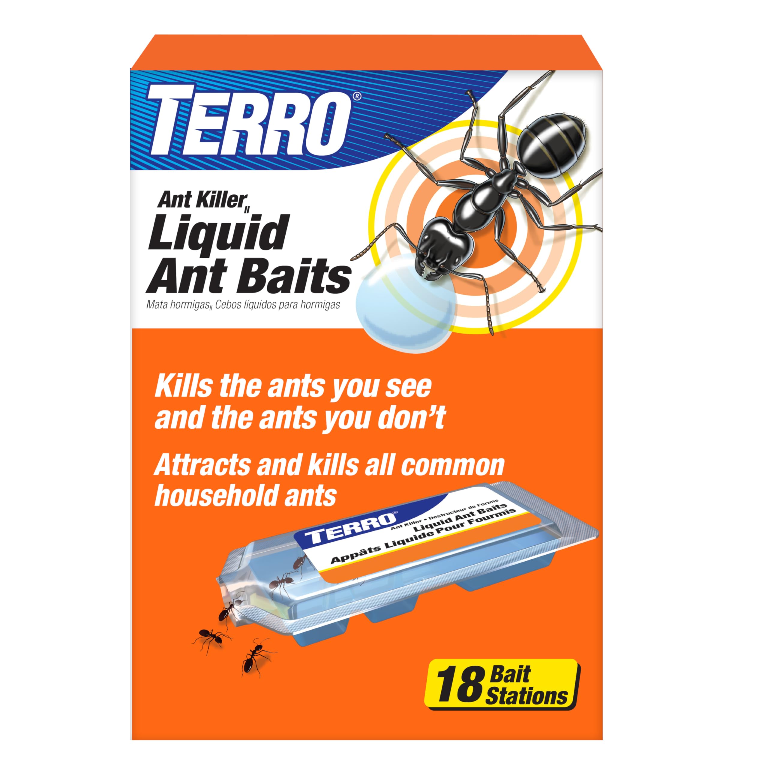 TERRO Ant Killer Bait Stations T300B - Liquid Bait to Eliminate Ants - 12 Count Stations for Effective Indoor Ant Control
