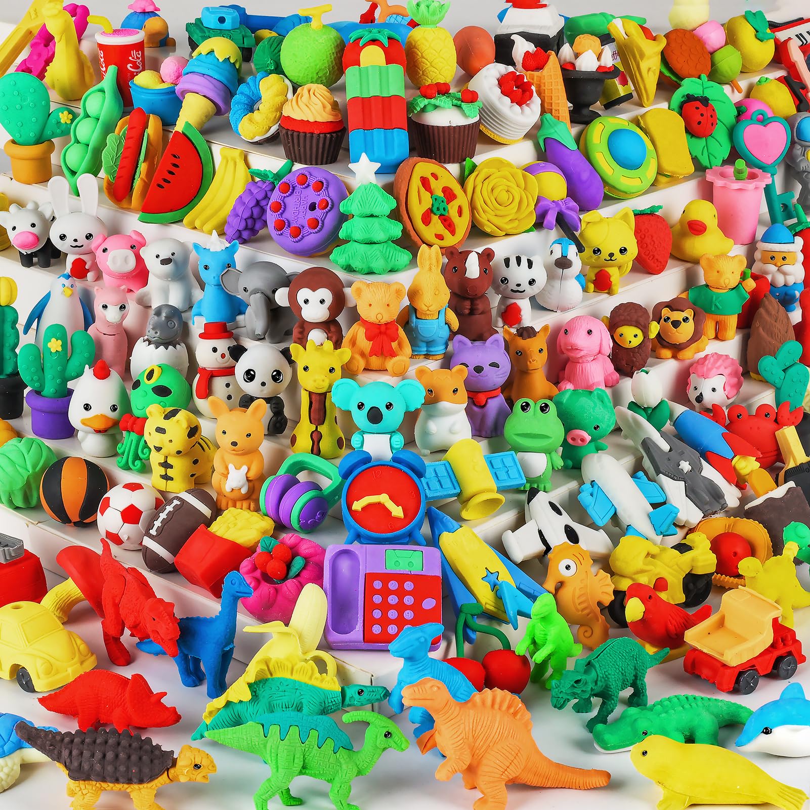 60Pcs Animal Erasers Desk Pets for Kids Animal Pencil Erasers Bulk Puzzle Eraser Toys Gifts for Classroom Prizes,Game Reward,Treasure Box,Easter Egg Fillers,Goodie Bag Stuffers,Party Favors