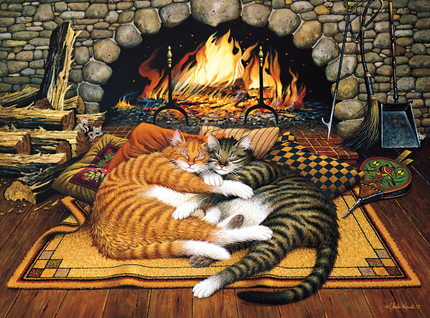 Buffalo Games – Charles Wysocki - Whistle Stop Christmas- 1000 Piece Holiday Jigsaw Puzzle - Festive Puzzles for Adults – Precision-Cut Pieces, Winter Artwork, Hours of Relaxing Fun