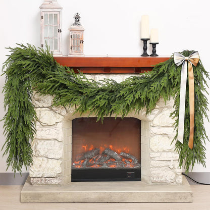 Artificial Norfolk Pine Garland - Faux Christmas Garland Fake Green Garland for Fireplace,Table, Stairs, Mantle, Window,Indoor Outdoor,Home,Holiday Decor (2 PCS,5 FT)