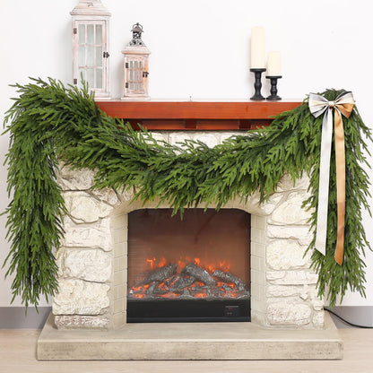 Artificial Norfolk Pine Garland - Faux Christmas Garland Fake Green Garland for Fireplace,Table, Stairs, Mantle, Window,Indoor Outdoor,Home,Holiday Decor (2 PCS,5 FT)
