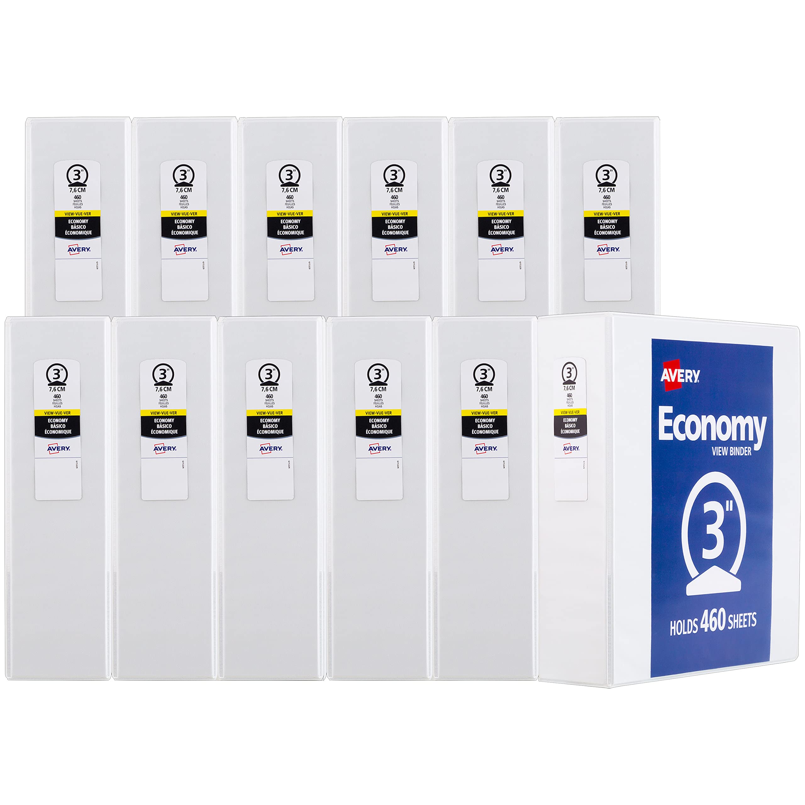 Avery Economy View 3 Ring Binder 1/2 Inch Round Rings, 1 White Binder (05706)