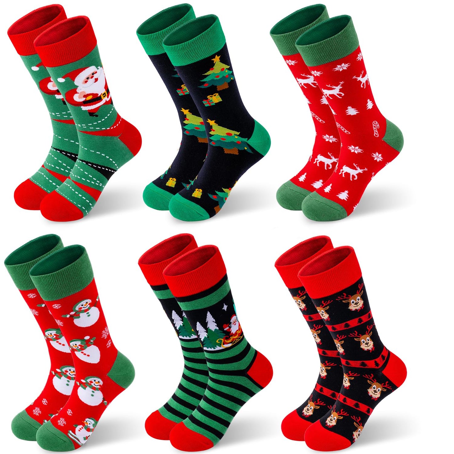 Mens Funny Patterned Christmas Socks for Adults Cute Fun Novelty Cotton Socks for Men