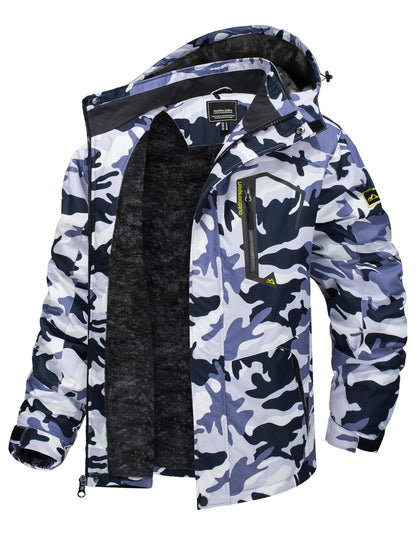 TACVASEN Men's Winter Skiing Jackets Water Resistant Fleece Coats Insulated Thermal Snowboard Jacket Parka Raincoat with Hood