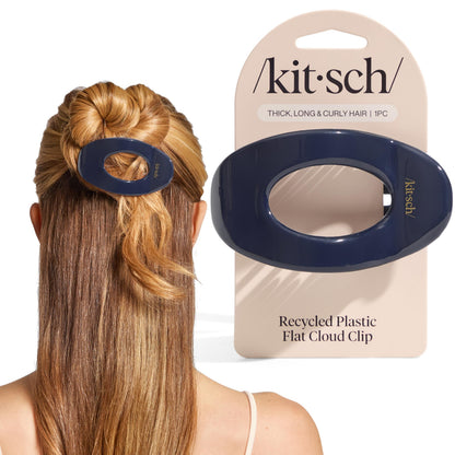 Kitsch Medium Flat Claw Clips for Women - Stylish Flat Hair Clips, Strong Hold for Thick & Fine Hair | Non-Slip for Secure, Comfortable All-Day Wear | Ideal Gifts for Women - Tortoise Design