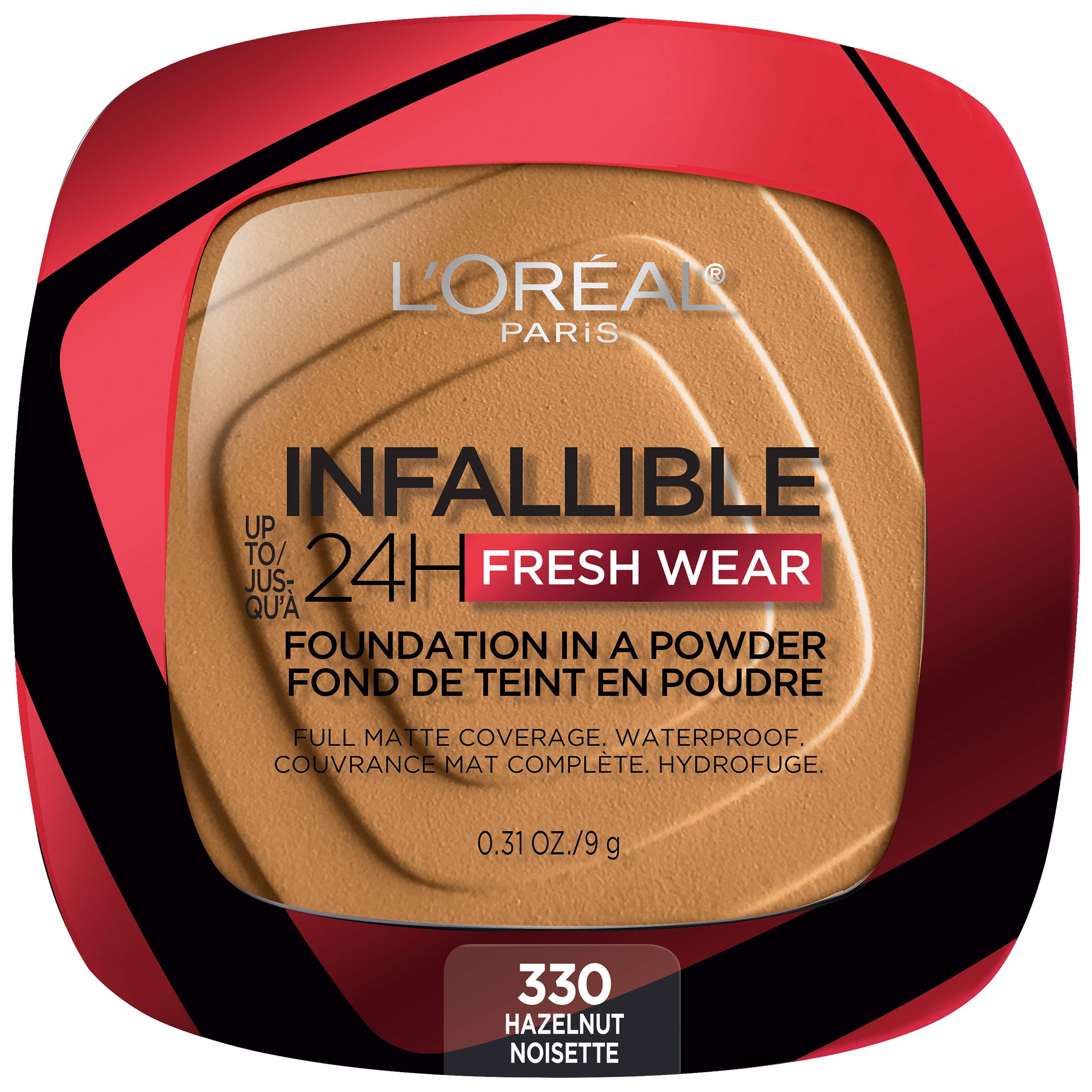 L'Oreal Paris Makeup Infallible Fresh Wear Foundation in a Powder, Up to 24H Wear, Waterproof, Ivory Buff, 0.31 oz.