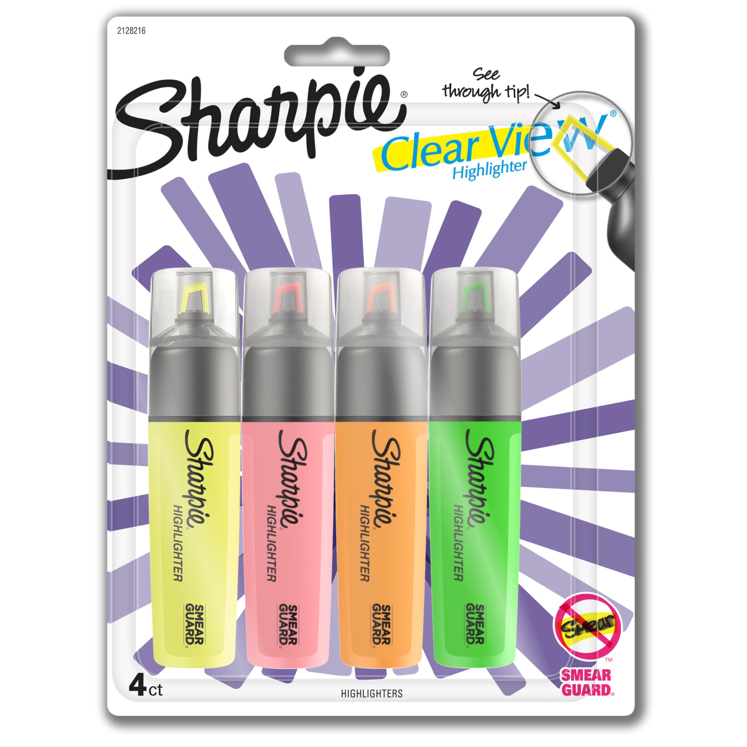 SHARPIE Clear View Highlighter Chisel Tip Fluorescent And Pastel Highlighters See Through Tip Highlighter Marker Set Tank Assorted Colors 8 Count