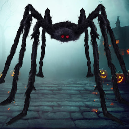 JOYIN 6.5ft Halloween Spider Outdoor Decorations, Scary Giant Large Spider Props for Halloween Outside Decor, Indoor Party Supplies and Yard Lawn Decoration, Black