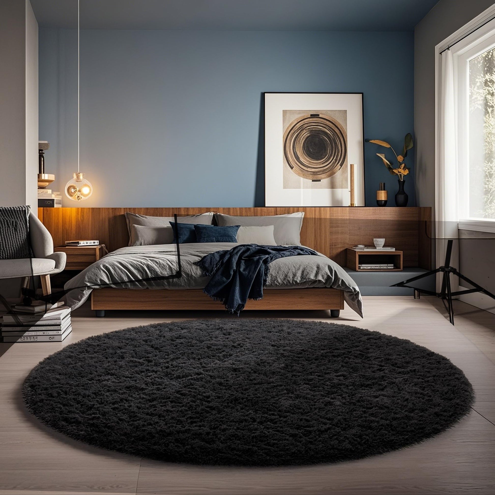 Ophanie Area Rugs for Bedroom Living Room, Grey Fluffy Fuzzy Shag Shaggy Soft Plush Carpet, 4x6 Indoor Floor Gray Rug for Kids Home Dorm Decor Aesthetic