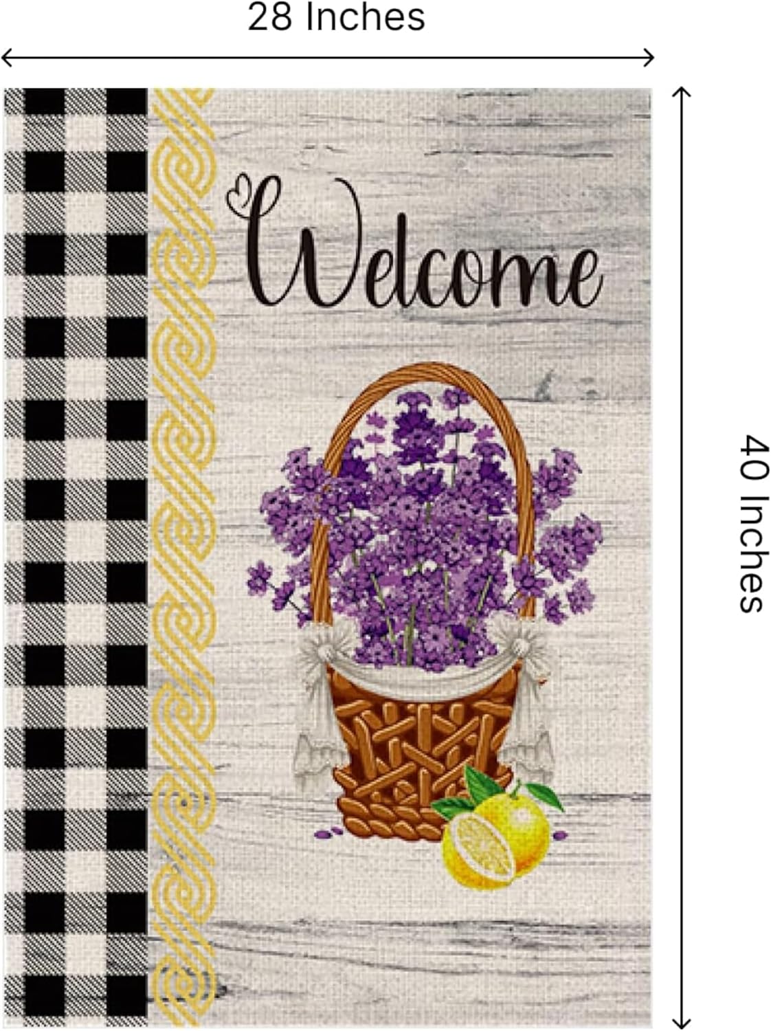 28x40 Inch Double Sided Spring Garden Flag - Seasonal Large Outdoor Yard Flags of Burlap - Welcome Spring Holiday Flags for Outdoors - Outside Decorative Banners for Yard - Welcome Flower Flag