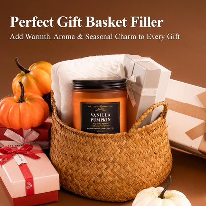 Auelife Spiced Vanilla Apple Scented Candle – 22oz Large 3-Wick Soy Candle, Cozy Fall & Autumn Candles for Home, Holiday Gift for Women & Men
