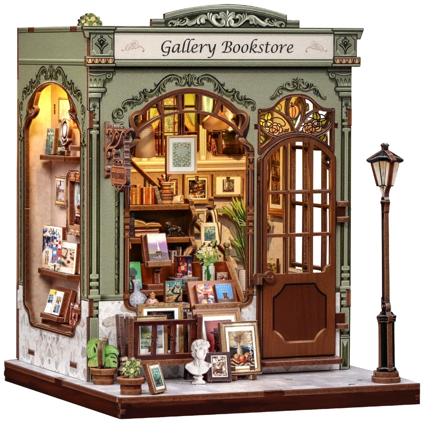 CUTEBEE Christmas Book Nook Kit - DIY Miniature House Dollhouse Kit for Adults, Teens, Booknook Tiny House Bookshelf Decor 3D Wooden Puzzle, Gifts for Family, Friends （Christmas Wish Store）