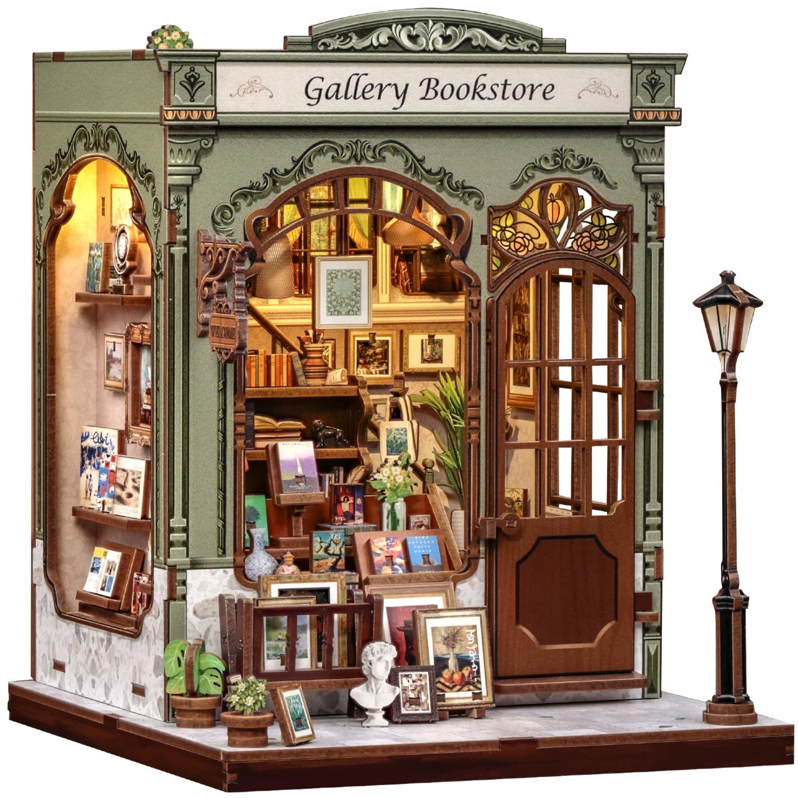 CUTEBEE Christmas Book Nook Kit - DIY Miniature House Dollhouse Kit for Adults, Teens, Booknook Tiny House Bookshelf Decor 3D Wooden Puzzle, Gifts for Family, Friends （Christmas Wish Store）
