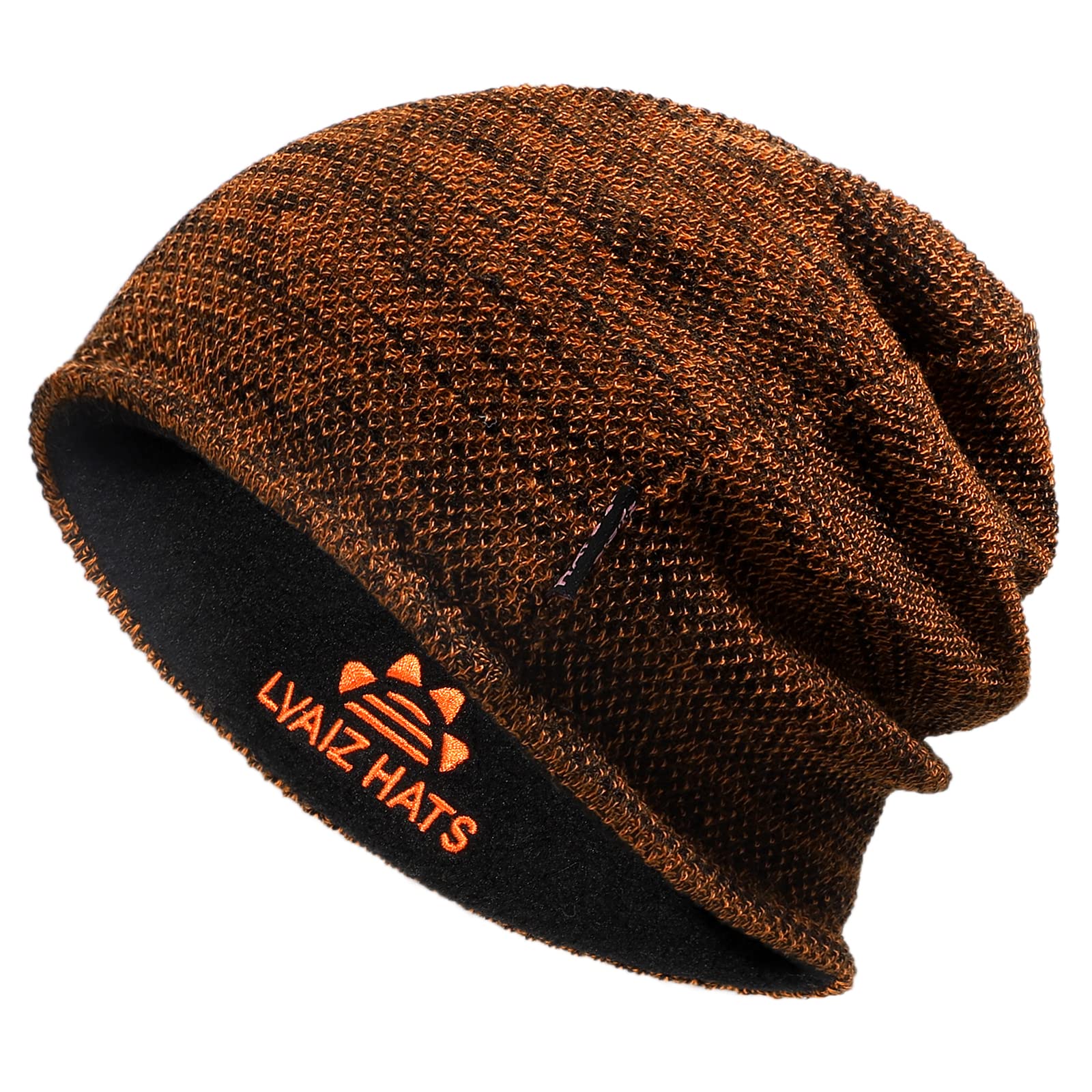 Lvaiz Mens Winter Beanie Hat Warm Fleece Lined Skull Cap for Men Reversible Women Windproof Watch Hat Knit Warm Unisex Beanie