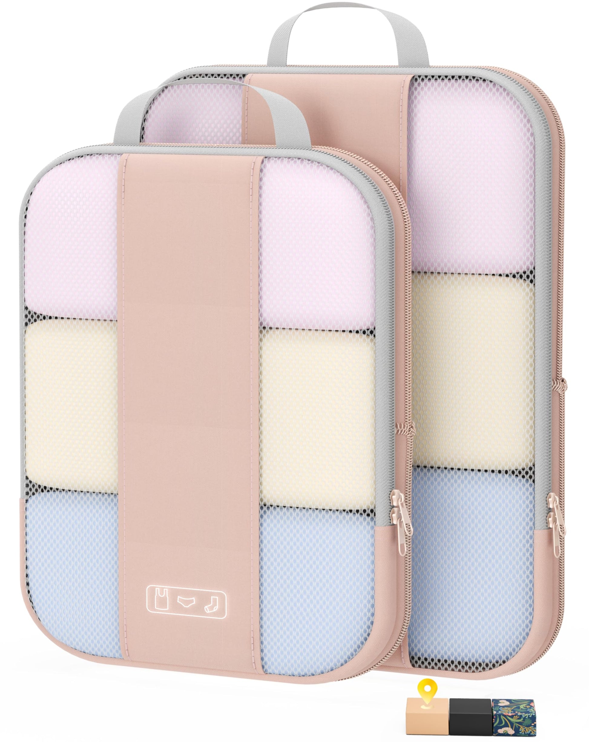 10 Set Compression Packing Cubes for Travel Essentials,Compressible Expandable Packing Cubes for Suitcase,OlarHike Luggage Organizer Bags for Travel,Handy Helper for Organizing Clothes(Black)