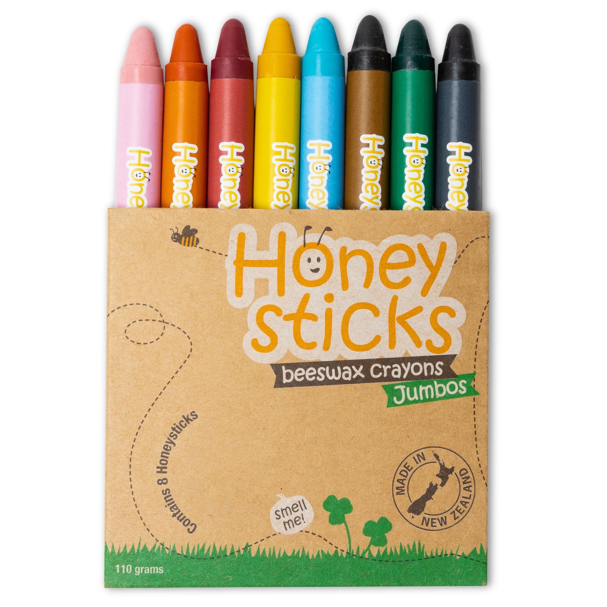 Honeysticks Jumbo Crayons (16 Pack) - Non Toxic Crayons - 100% Pure Beeswax and Food Grade Colors - 16 Bright Colors - Large, Easy to Hold and Use - Preschool Art Supplies for Toddlers/Kids 3-5, 4-8