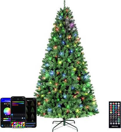 Brightown 6FT Christmas Tree, Prelit Lighted Artificial Tree, Pre Lit Christmas Trees for Holiday, Vacation, Xmas