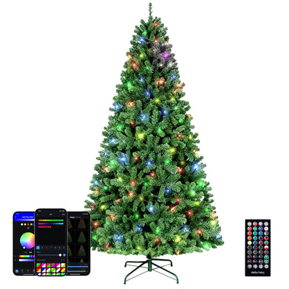 Brightown 6FT Christmas Tree, Prelit Lighted Artificial Tree, Pre Lit Christmas Trees for Holiday, Vacation, Xmas