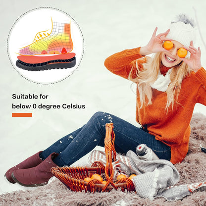Alicegana Womens Winter Snow Boots for Women Waterproof Warm Fur Lining Mid Calf Boots with Zipper Comfortable Outdoor Shoes