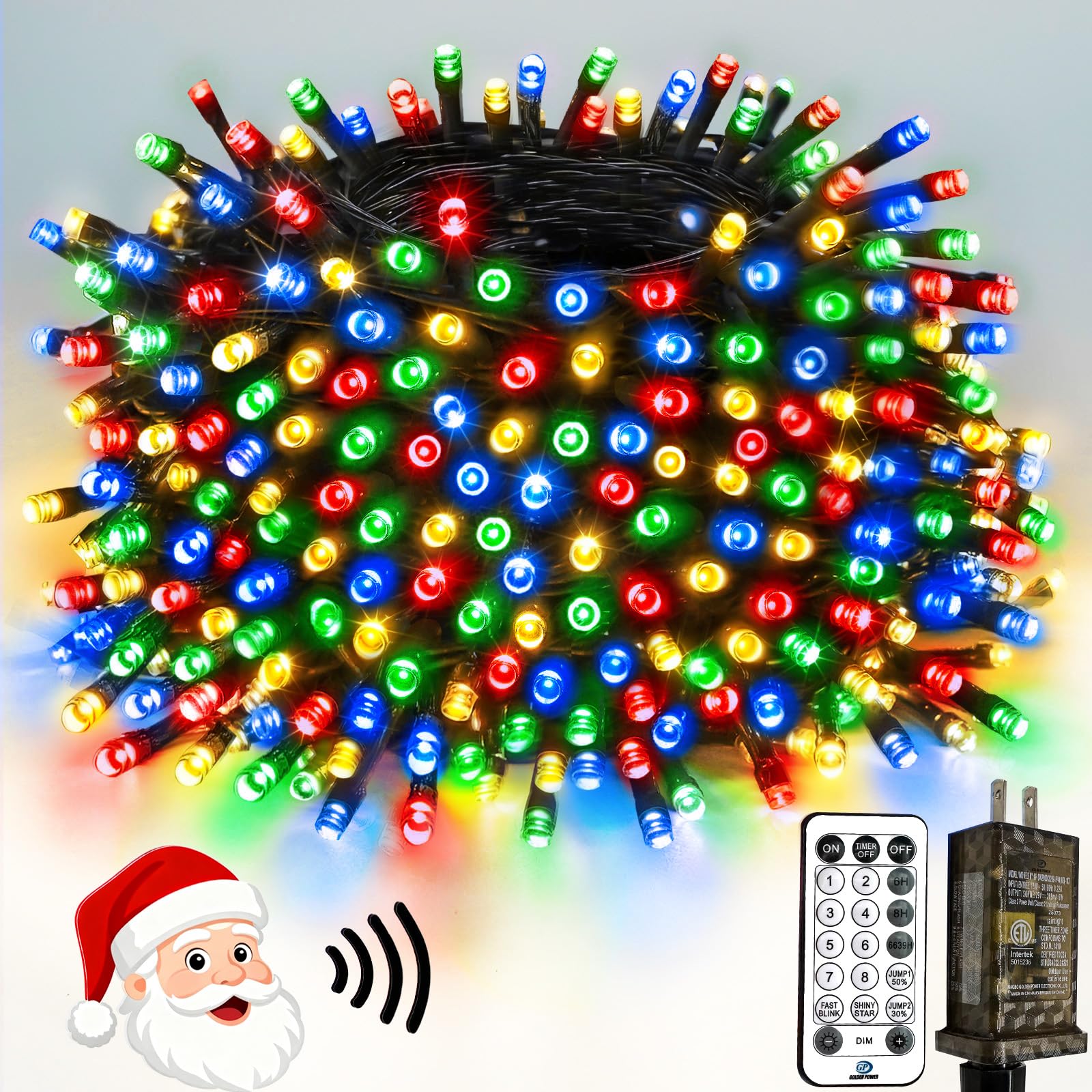 Smart Color Changing Christmas Lights with Remote & APP, 109FT 300 LED RGB Dimmable Christmas String Lights, Waterproof Fairy Twinkle Light for Indoor Outdoor Xmas Tree Wedding Holiday Decorations
