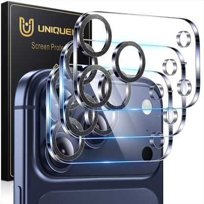 UniqueMe Compatible for 3 Pack iPhone 17 Pro Camera Lens Protector - [Drop Protection] 9H Tempered Glass Camera Cover Screen [Update New Version]【Not for 17 Pro Max】
