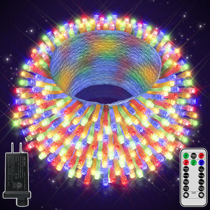 328FT 1000 LED Christmas Lights Outdoor Waterproof, Timer & Memory Function, 8 Modes Warm White String Lights Plug in Twinkle Lights for Xmas Tree Holiday Garden Party Decor
