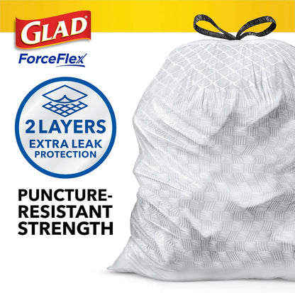 Glad ForceFlex Drawstring Trash Bags, 13 Gallon, Fresh Clean, 80 Count (Package May Vary)