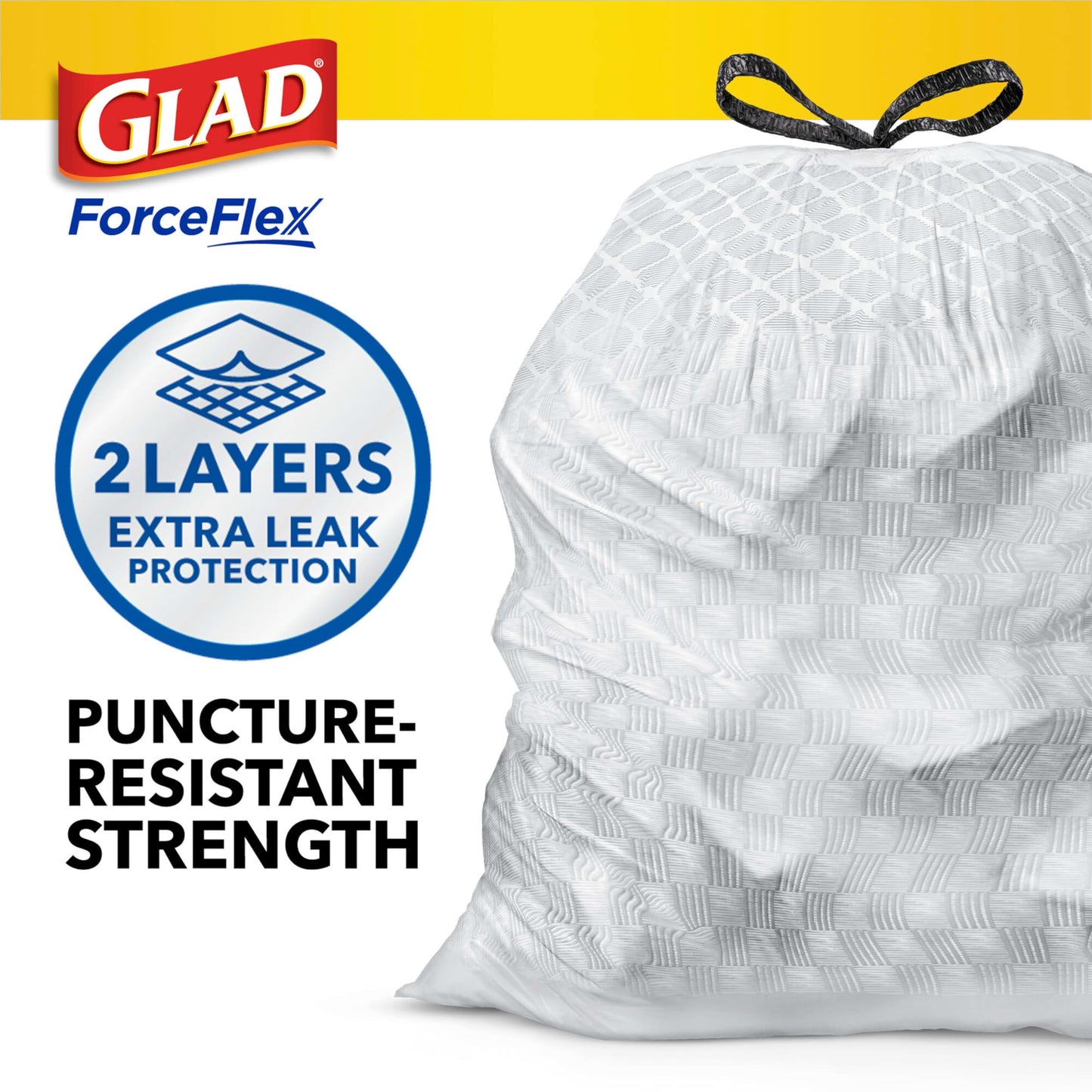 Glad ForceFlex Drawstring Trash Bags, 13 Gallon, Fresh Clean, 80 Count (Package May Vary)