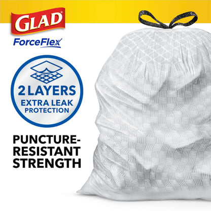 Glad ForceFlex Drawstring Trash Bags, 13 Gallon, Fresh Clean, 80 Count (Package May Vary)