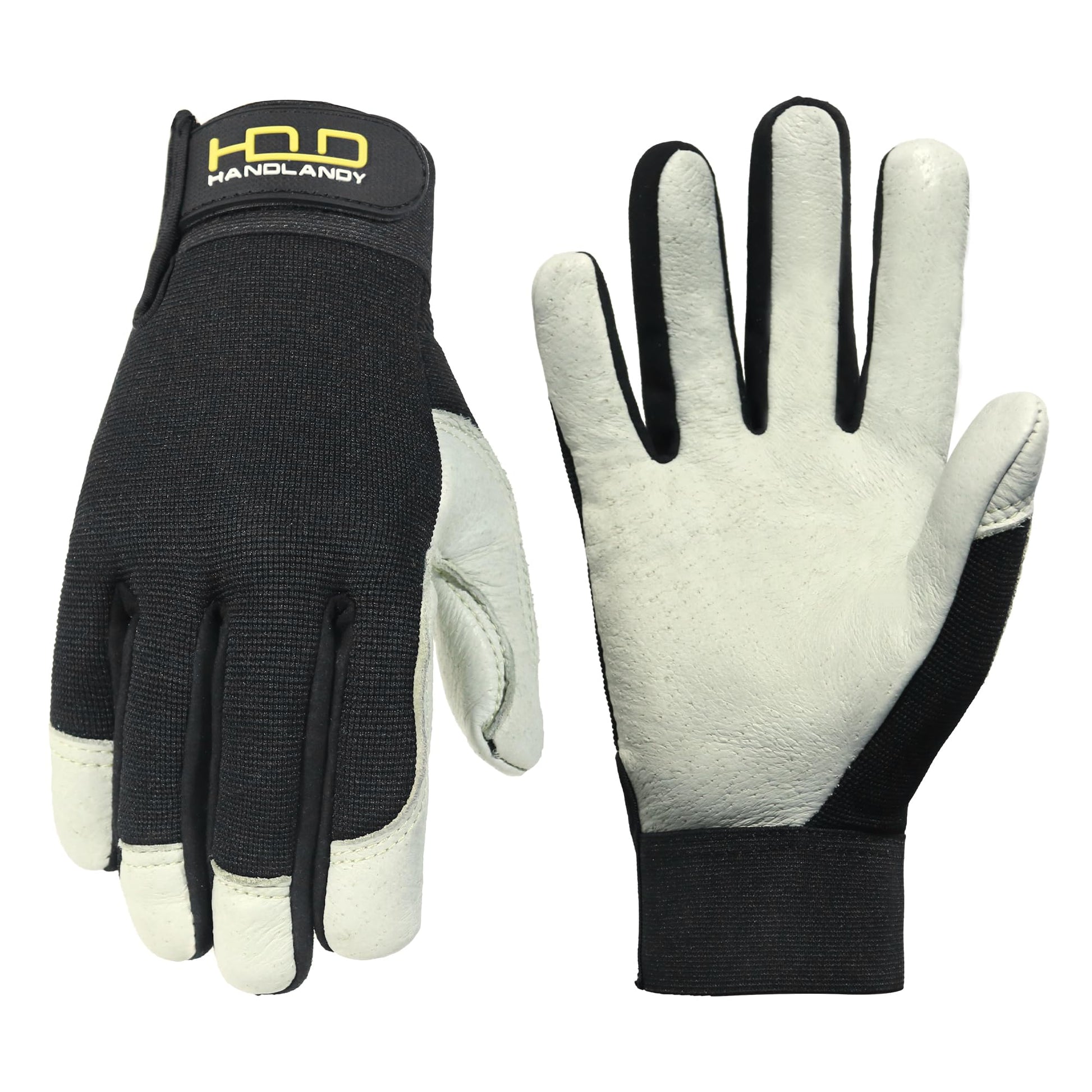 HANDLANDY Work Gloves for Men & Women, Utility Mechanic Working Gloves Touch Screen, Flexible Yard Work Gloves