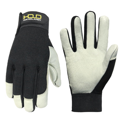 HANDLANDY Work Gloves for Men & Women, Utility Mechanic Working Gloves Touch Screen, Flexible Yard Work Gloves