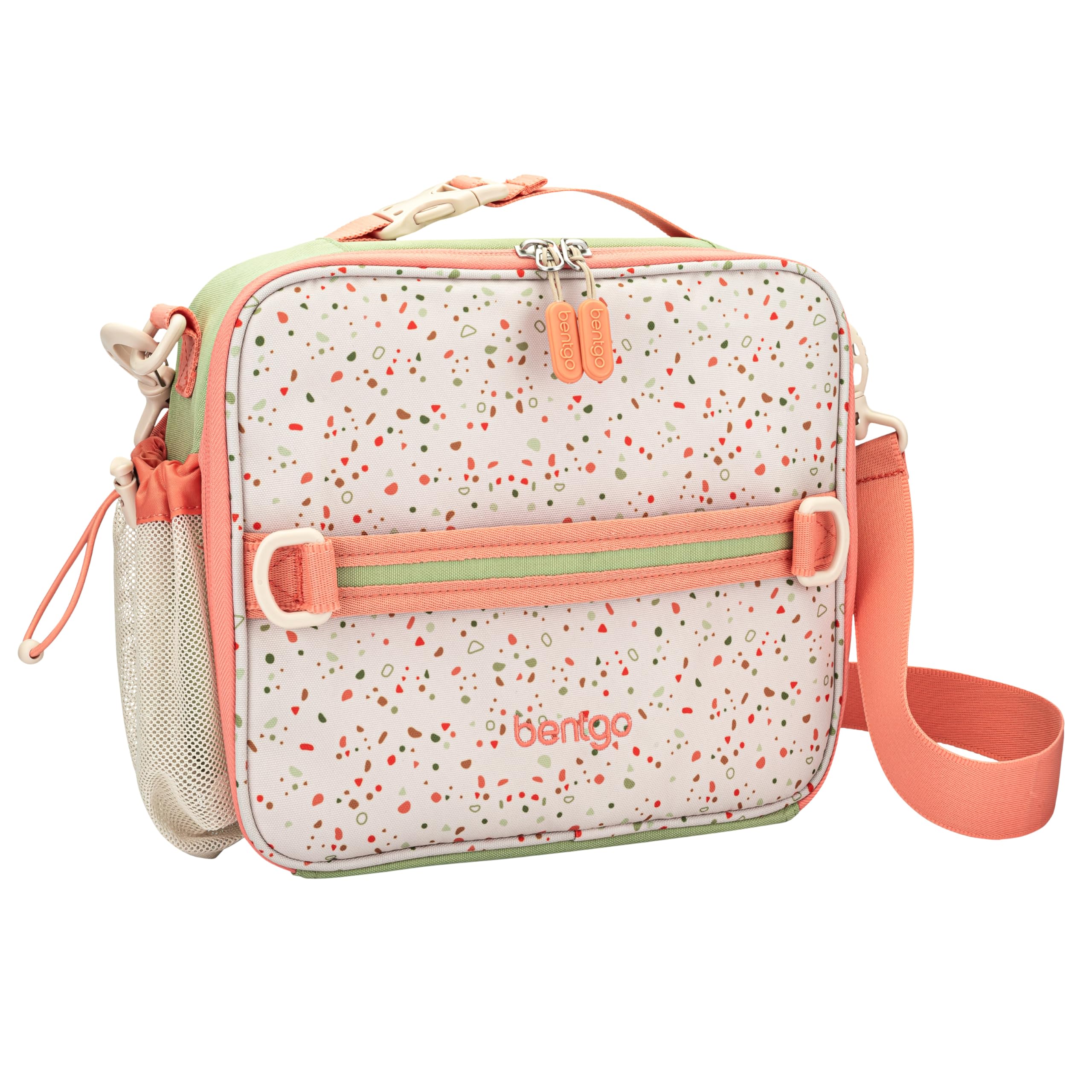Bentgo Kids Lunch Bag - Double-Insulated, Reusable Lunch Bag for Kids 3+ with Adjustable Strap; Holds Lunch Box/Water Bottle/Snacks; Easy-Clean, Water-Resistant & Pockets (Sports)