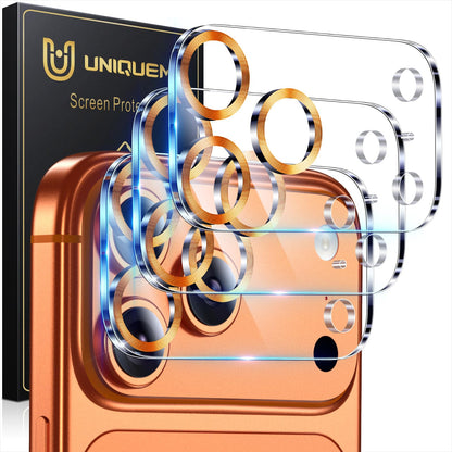 UniqueMe Compatible for 3 Pack iPhone 17 Pro Camera Lens Protector - [Drop Protection] 9H Tempered Glass Camera Cover Screen [Update New Version]【Not for 17 Pro Max】