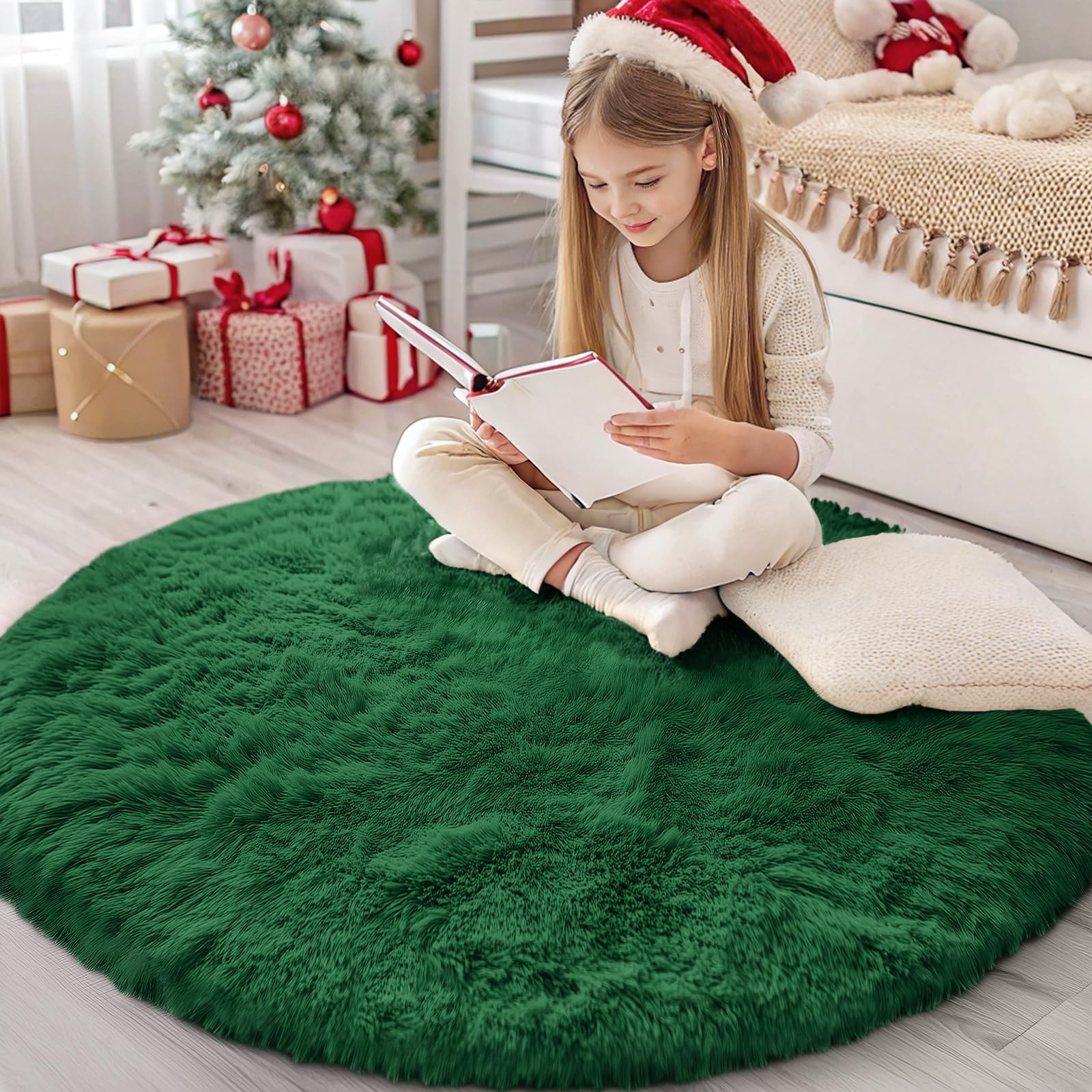 OLANLY Area Rugs for Living Room Bedroom, Machine Washable 4x5.9 ft Soft Fluffy Shaggy Bedside Rug, Indoor Floor Carpet for Kids Girls and Boys, Dorms, Nursery Rooms, Home Decor Aesthetic, Grey