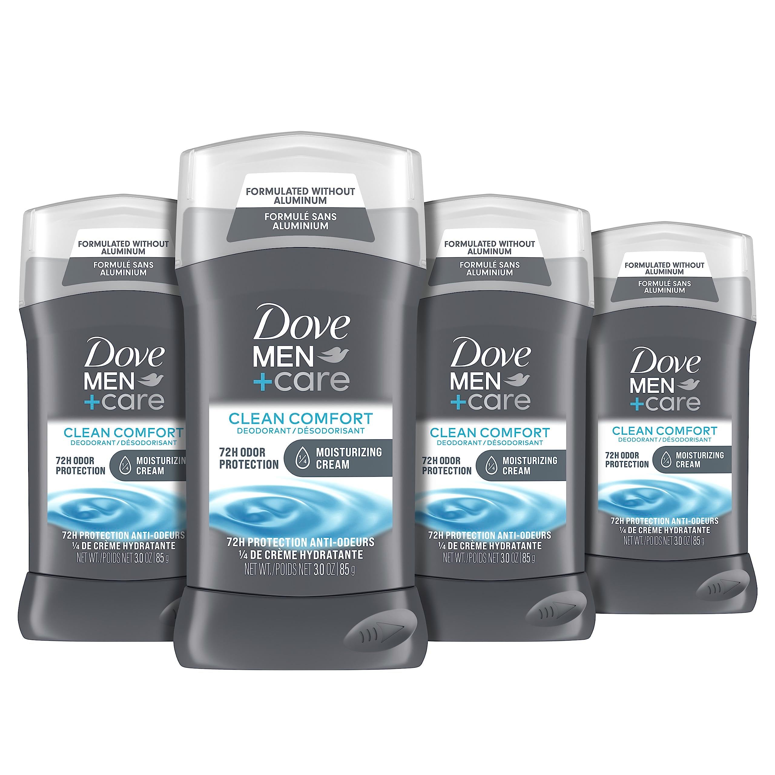 Dove Men + Care Antiperspirant Deodorant, 72hr Sweat & Odor Protection, Vitamin E, Triple Moisturizer, 4 Pack