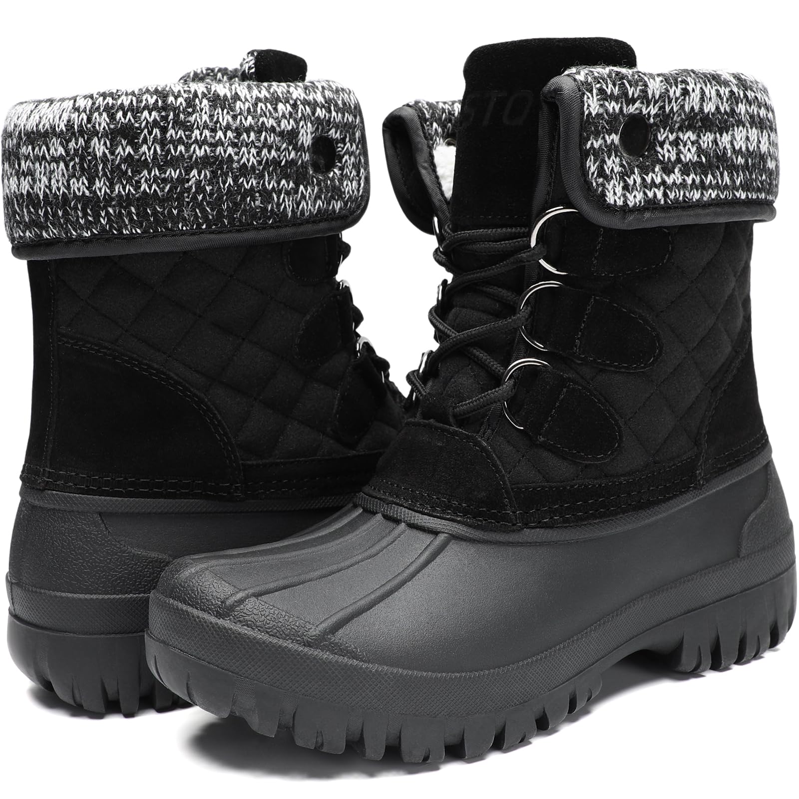 STQ Womens Winter Duck Boots Waterproof Cold Weather Snow Boots