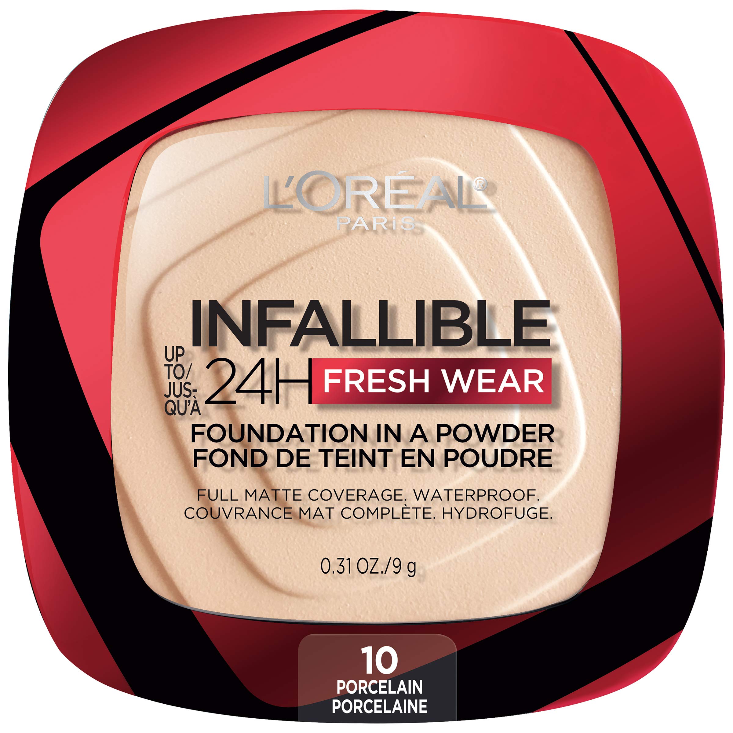 L'Oreal Paris Makeup Infallible Fresh Wear Foundation in a Powder, Up to 24H Wear, Waterproof, Ivory Buff, 0.31 oz.